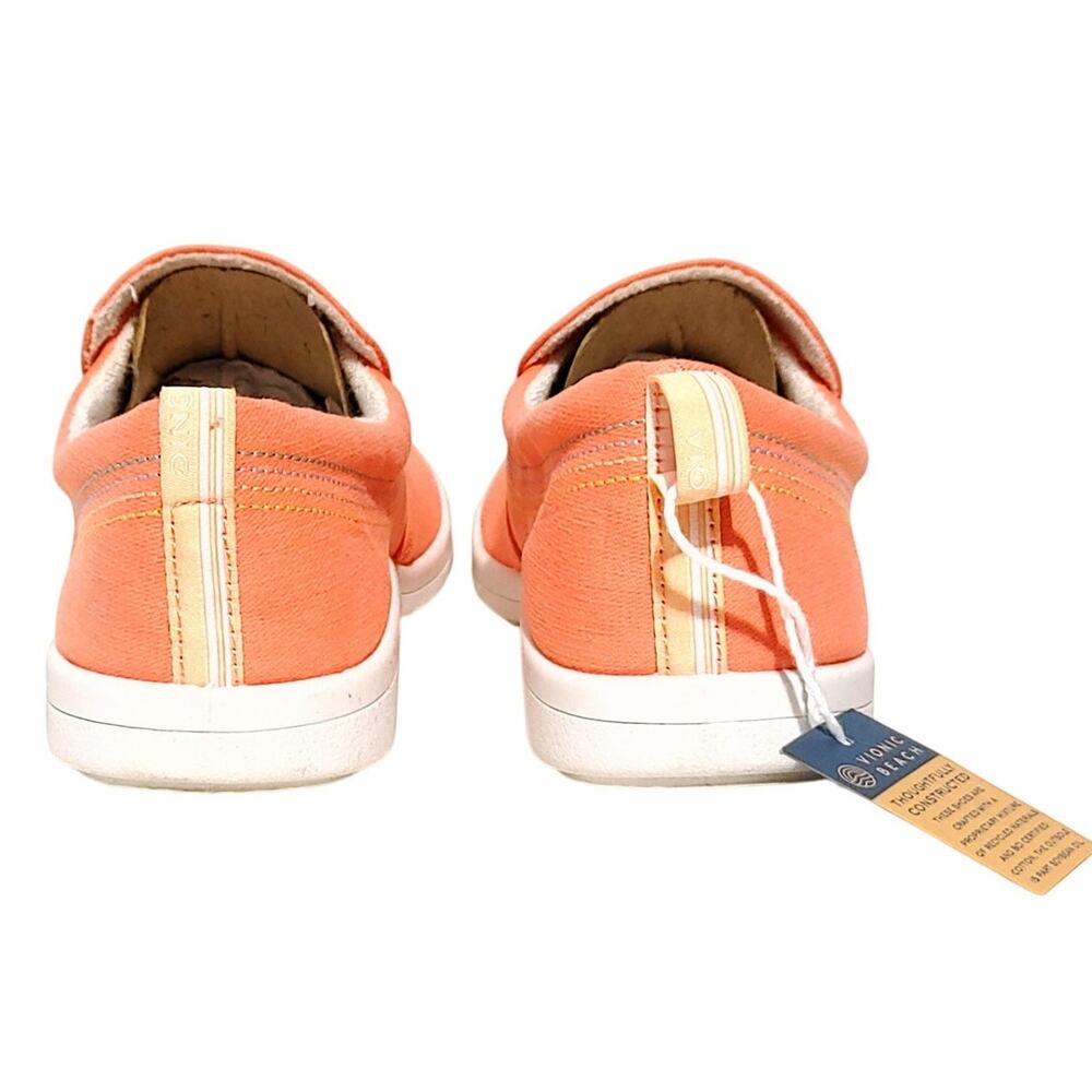 Vionic Beach Marshall Womens Slip On Sneakers Orange Canvas Comfort Size 7 - Picture 4 of 7